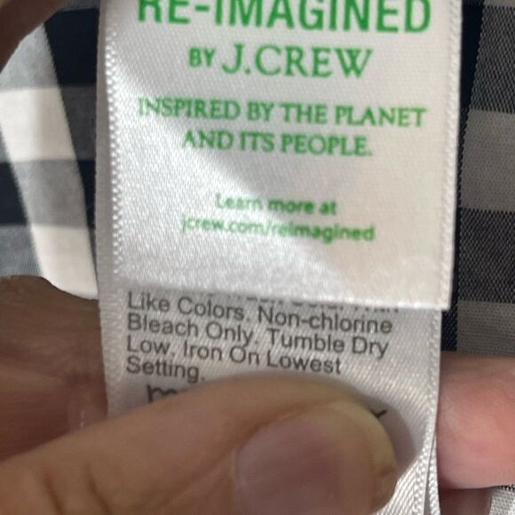 J. Crew black and‎ white checked bottom down blouse top, size medium - Picture 16 of 16